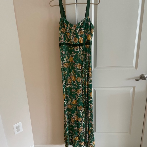 NWT Allen Schwartz willow bustier gown w pineapple print - Picture 3 of 10